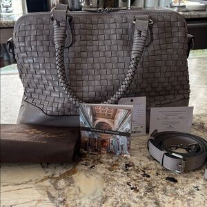 Patricia Nash Discovery Augusta Satchel in Stone